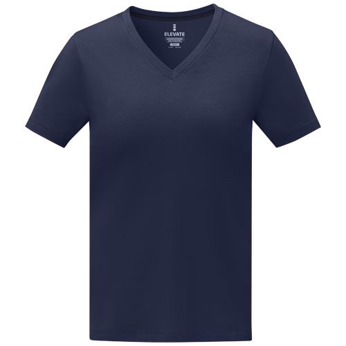 Camiseta de manga corta y cuello en V para mujer 
