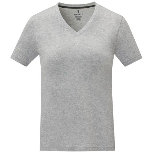 Camiseta de manga corta y cuello en V para mujer 