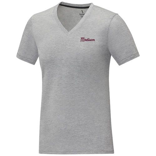 Camiseta de manga corta y cuello en V para mujer 