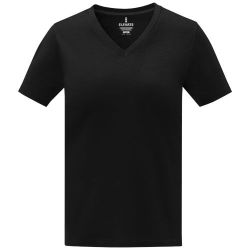 Camiseta de manga corta y cuello en V para mujer 