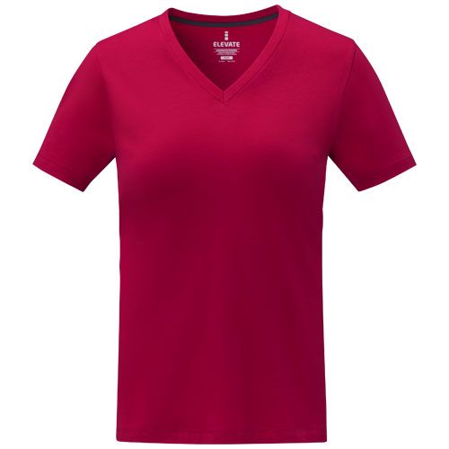 Camiseta de manga corta y cuello en V para mujer 