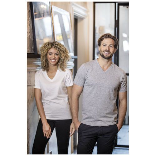 Camiseta de manga corta y cuello en V para mujer 