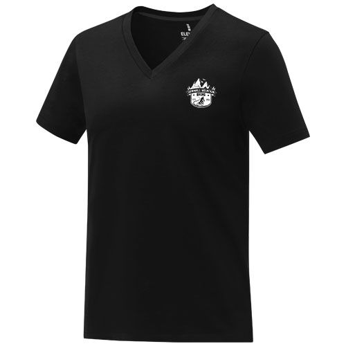 Camiseta de manga corta y cuello en V para mujer 