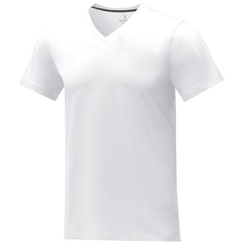 white Camiseta de manga corta y cuello en V para hombre