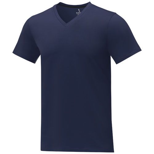azul marino Camiseta de manga corta y cuello en V para hombre