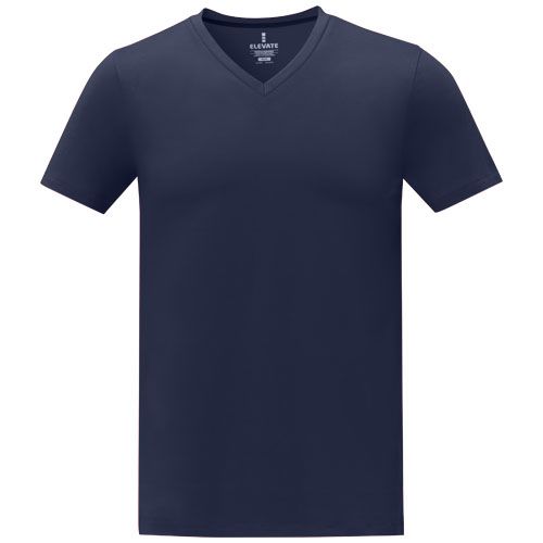 azul marino Camiseta de manga corta y cuello en V para hombre