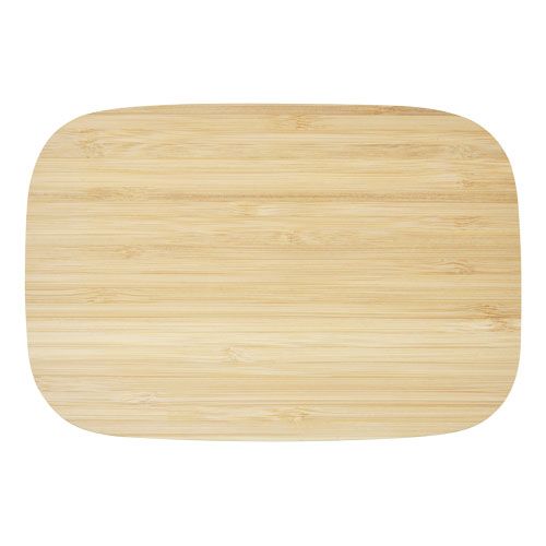 Fiambrera de 700 ml en acero inoxidable con tapa de bambú 