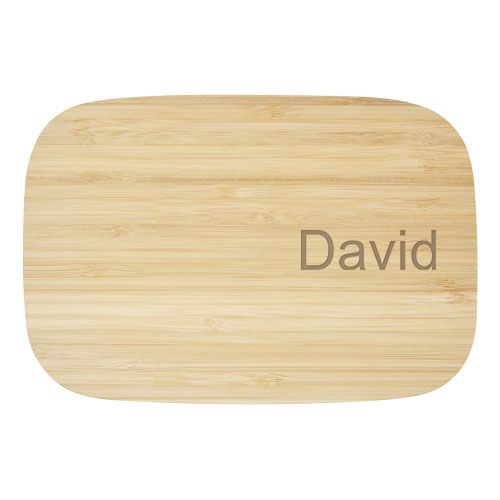 Fiambrera de 700 ml en acero inoxidable con tapa de bambú 