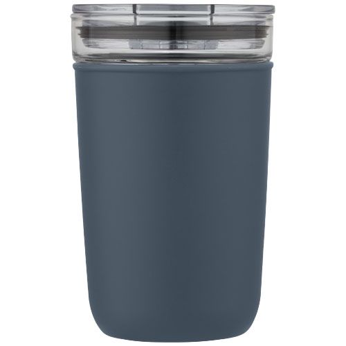 azul heladero Vaso de vidrio de 420 ml con pared exterior de plástico reciclado