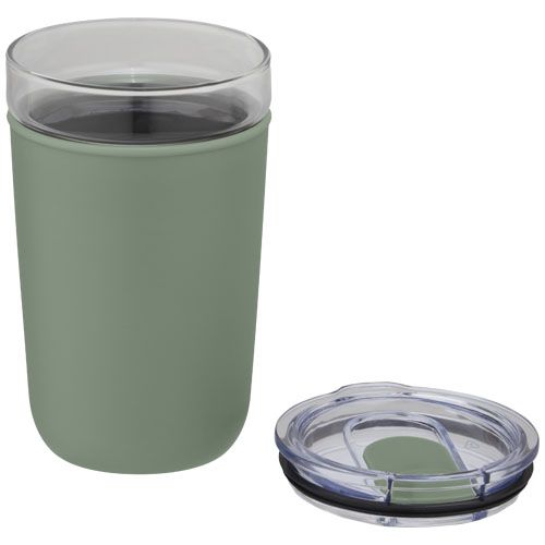 verde follaje Vaso de vidrio de 420 ml con pared exterior de plástico reciclado