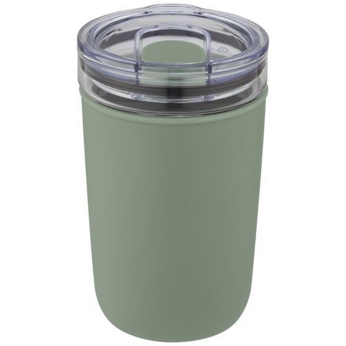 verde follaje Vaso de vidrio de 420 ml con pared exterior de plástico reciclado