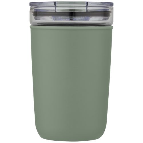 verde follaje Vaso de vidrio de 420 ml con pared exterior de plástico reciclado