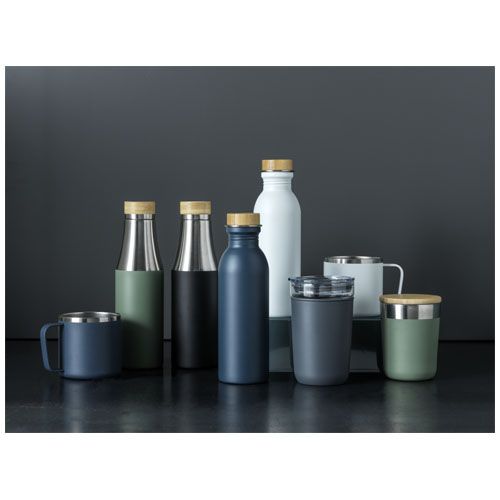verde follaje Vaso de vidrio de 420 ml con pared exterior de plástico reciclado