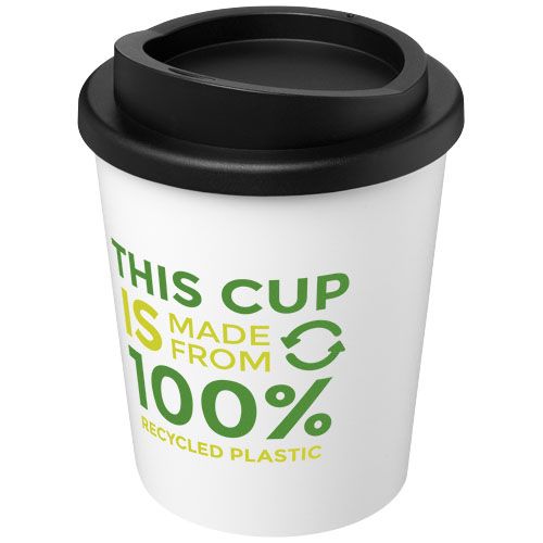 blanco/negro Americano® Vaso térmico de 250 ml reciclado