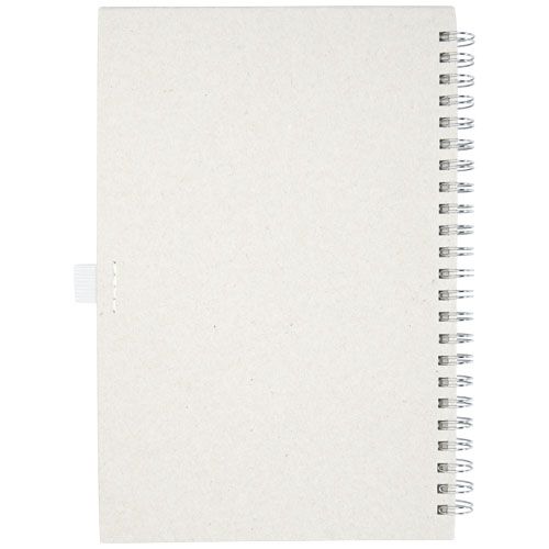 de blanco Libreta A5 con espiral fabricada a partir de cartones de leche recilados