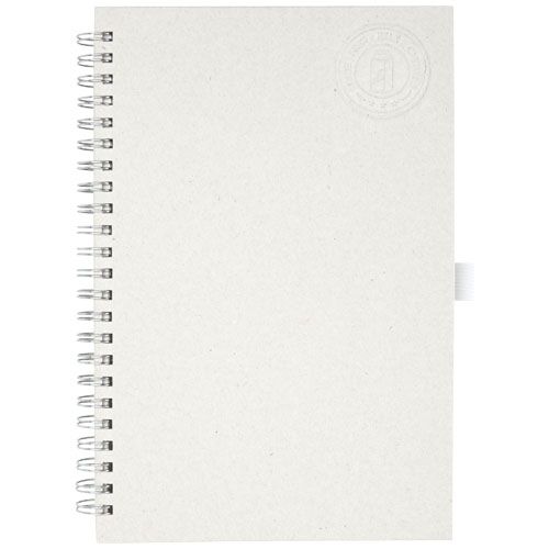 de blanco Libreta A5 con espiral fabricada a partir de cartones de leche recilados