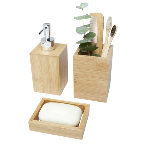 Set de baño de bambú de 3 piezas 