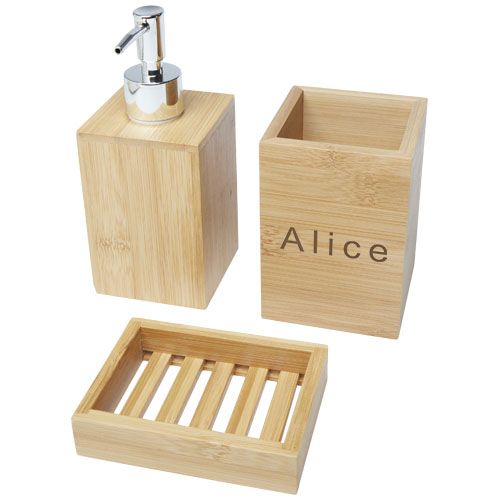Set de baño de bambú de 3 piezas 