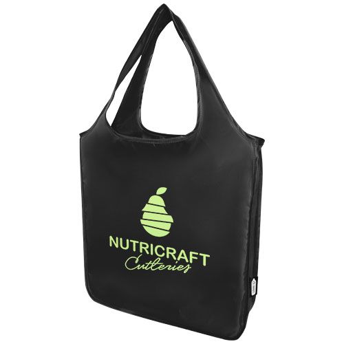 black Bolsa Tote plegable grande de PET reciclado