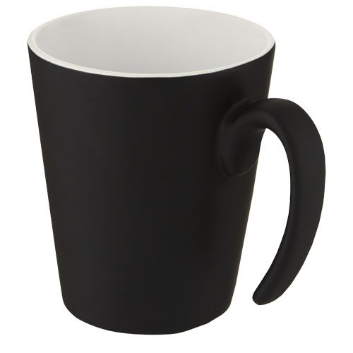blanco/negro Taza de cerámica con asa de 360 ml