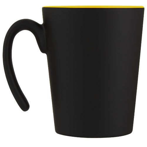 amarillo/negro Taza de cerámica con asa de 360 ml