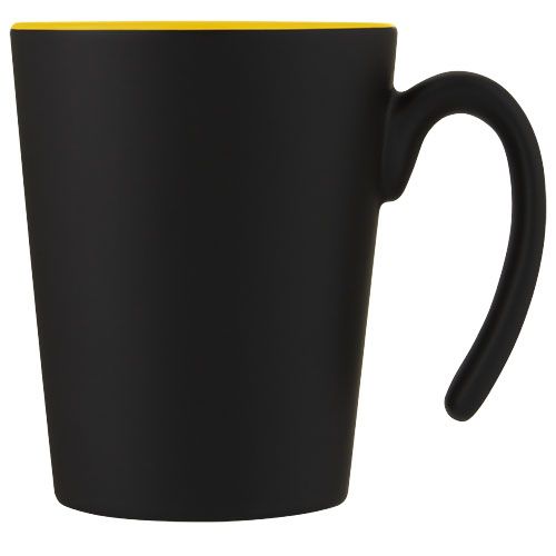 amarillo/negro Taza de cerámica con asa de 360 ml