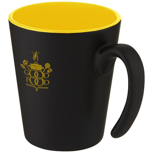 amarillo/negro Taza de cerámica con asa de 360 ml