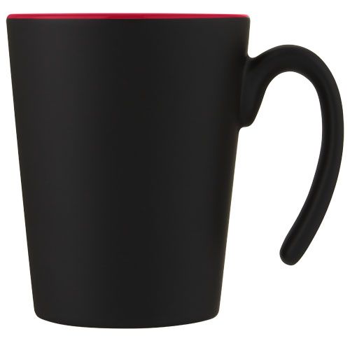 rojo/negro Taza de cerámica con asa de 360 ml