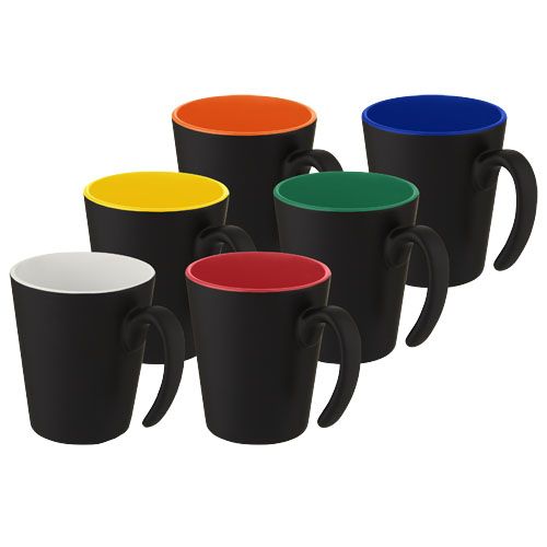 azul/negro Taza de cerámica con asa de 360 ml