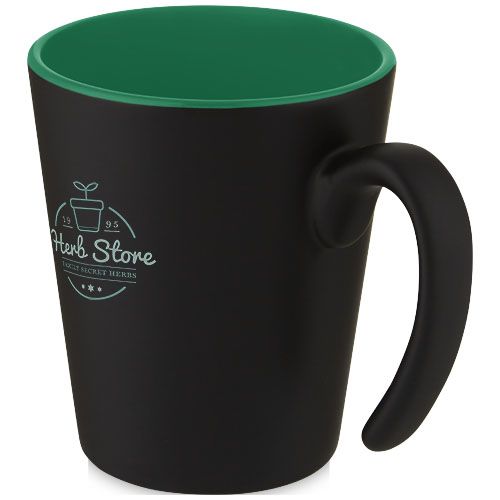 verde/negro Taza de cerámica con asa de 360 ml