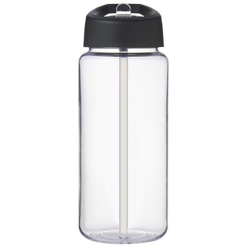 blanco translúcido/negro Bidón deportivo con tapa con boquilla de 600 ml H2O Active®