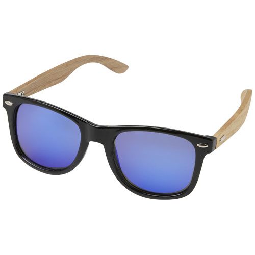 Gafas de sol polarizadas con cristal de espejo de PET reciclado/madera en caja de regalo 