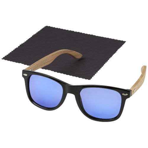 Gafas de sol polarizadas con cristal de espejo de PET reciclado/madera en caja de regalo 