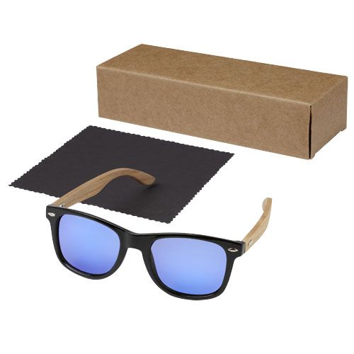 madera Gafas de sol polarizadas con cristal de espejo de PET reciclado/madera en caja de regalo
