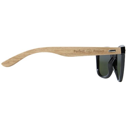 Gafas de sol polarizadas con cristal de espejo de PET reciclado/madera en caja de regalo 