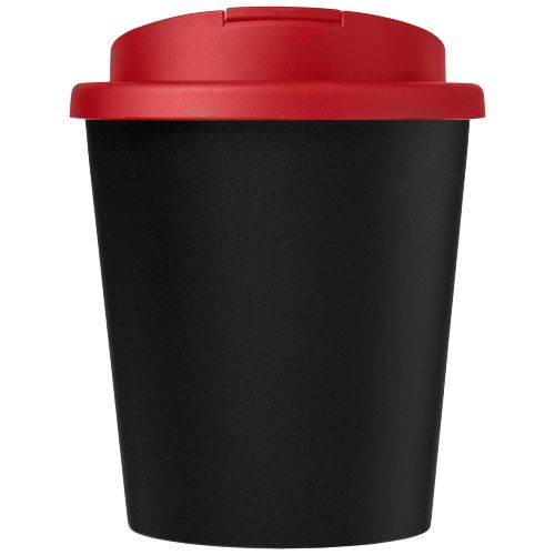 negro/rojo Vaso reciclado de 250 ml con tapa antigoteo