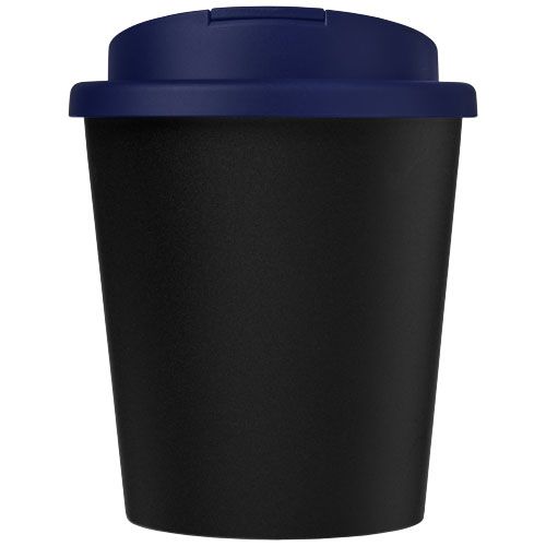 negro/azul Vaso reciclado de 250 ml con tapa antigoteo