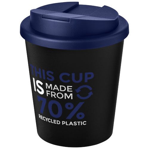 Vaso reciclado de 250 ml con tapa antigoteo 