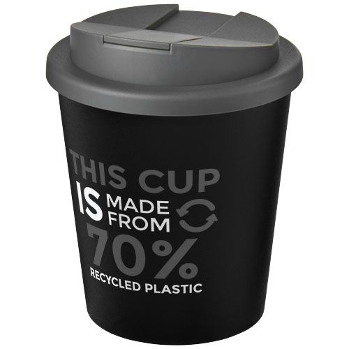 Vaso reciclado de 250 ml con tapa antigoteo 