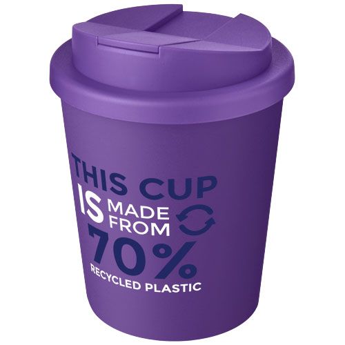 Vaso reciclado de 250 ml con tapa antigoteo 