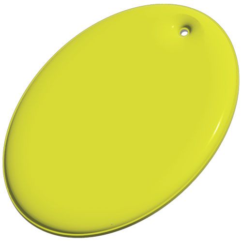 amarillo neón Colgante de PVC reflectante ovalado H-12