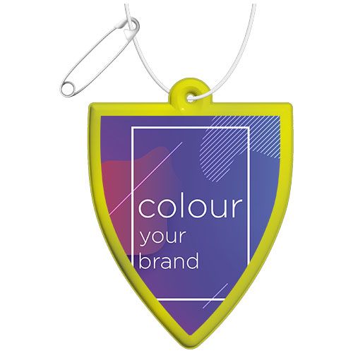 amarillo neón Colgante de PVC reflectante en forma de placa H-12