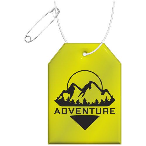 amarillo neón Colgante de TPU reflectante en forma de etiqueta H-12