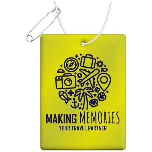 amarillo neón Colgante de TPU reflectante rectangular grande H-12