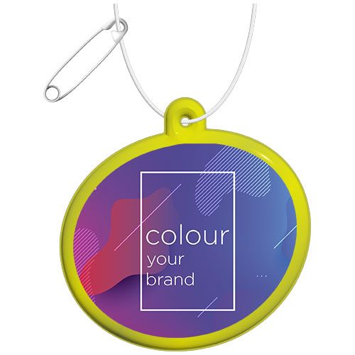 amarillo neón Colgante de PVC reflectante ovalado H-09