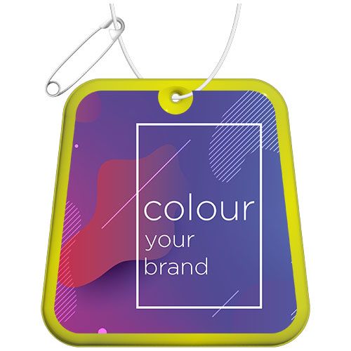 amarillo neón Colgante de PVC reflectante en forma de trapecio H-09