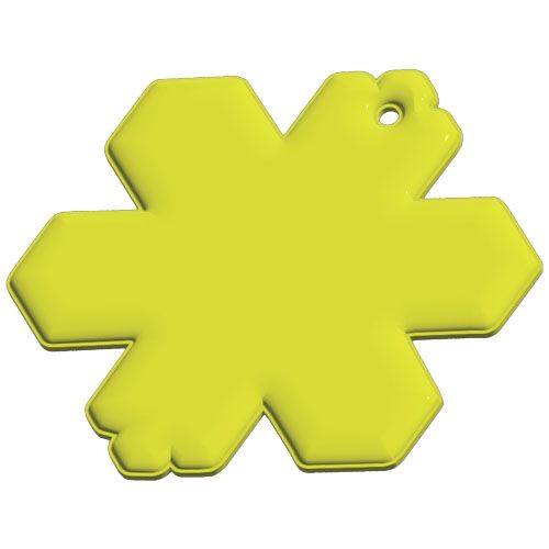 amarillo neón Colgante de TPU reflectante en forma de copo de nieve H-10