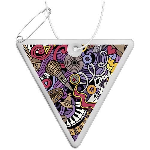 Colgante de PVC reflectante en forma de triángulo invertido 