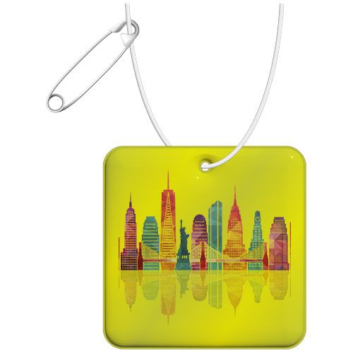 amarillo neón Colgante de PVC reflectante cuadrado H-20