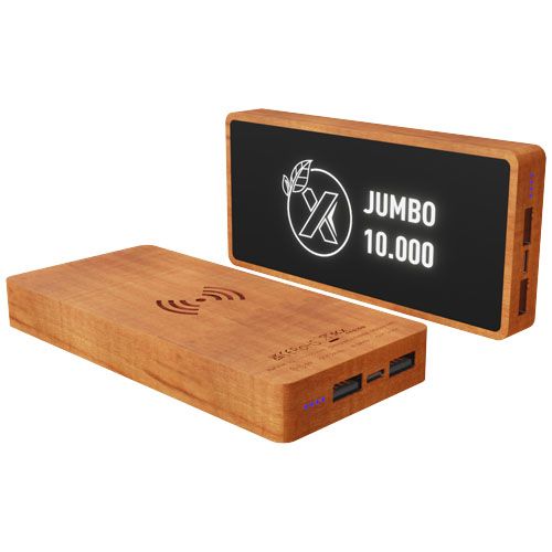 Batería externa inalámbrica de madera de 10 000mAh 